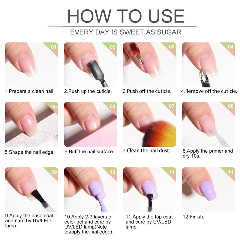 LIMEGIRL 60PCS Gel Nail Polish Art Kit Glitter 8ML Soak UV Semi-Permanent Gel Varn Nail Polish Suitable for Beginners Nail Set