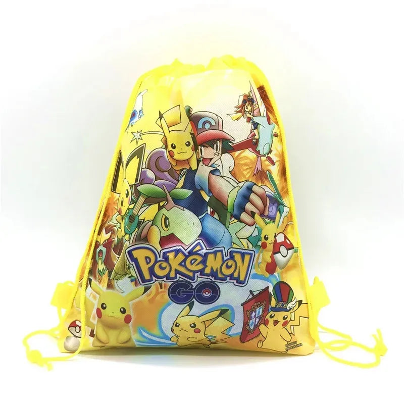 12/24 Pokemon Pikachu Non-woven Fabric Backpack Pattern Gift Bag Non-woven Fabrics Shopping Bag Theme Party Drawstring Backpack