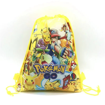 12/24 Pokemon Pikachu Non-woven Fabric Backpack Pattern Gift Bag Non-woven Fabrics Shopping Bag Theme Party Drawstring Backpack