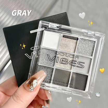 9-Grid Multi-color Eyeshadow Palette Glitter Pearlescent Matte Eye Shadow Shimmer Long Lasting Women Eye Makeup palette Cosmetic
