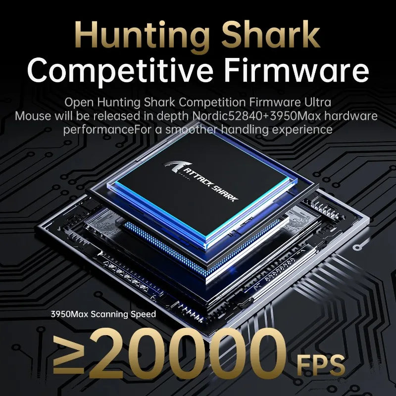 ATTACK SHARK V5 Wireless Gaming Mouse 3-Mode Ultra-Lightweight PAW3950MAX 8KHz Polling Rate For PC Gamer Accessories Gift