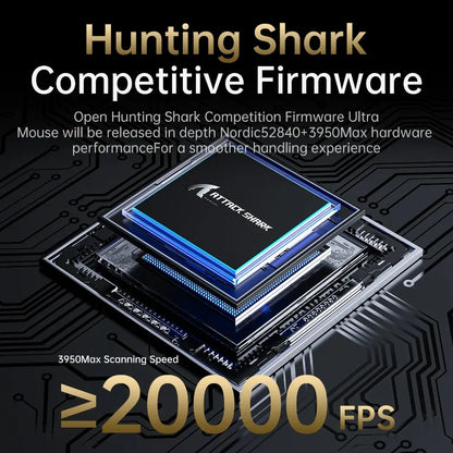 ATTACK SHARK V5 Wireless Gaming Mouse 3-Mode Ultra-Lightweight PAW3950MAX 8KHz Polling Rate For PC Gamer Accessories Gift