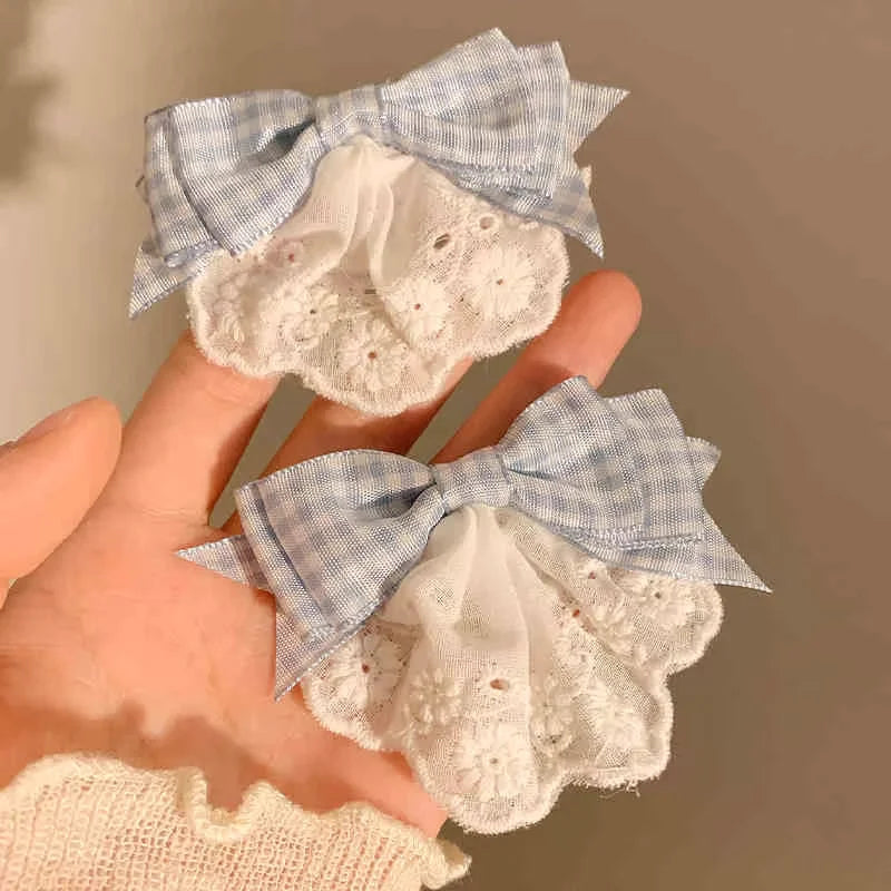 Embroidered Lace Hair Bow.