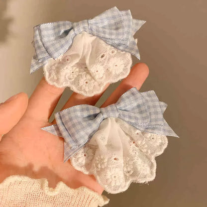 Embroidered Lace Hair Bow.