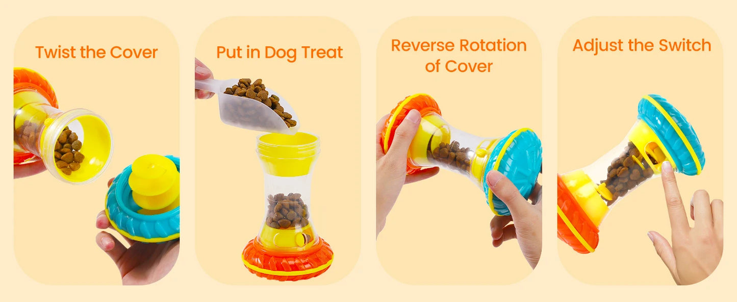 Interactive Dog Puzzle Toy & Slow Feeder: Adjustable Treat Dispensing Enrichment Toy