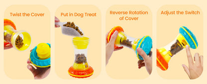Interactive Dog Puzzle Toy & Slow Feeder: Adjustable Treat Dispensing Enrichment Toy