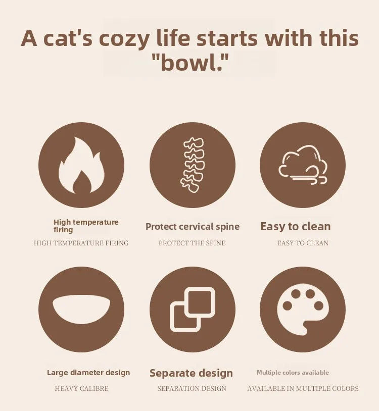 Cat Bowl Black Ceramic Dog Bowl Black Bowl Cat Food Bowl Dog Bowl Dog Drinking WaterCatFood Bowl Pet Water Bowl Anti-overturning