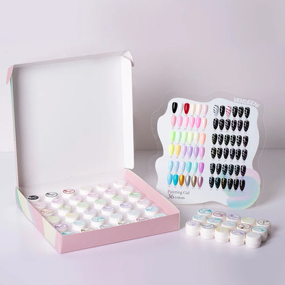 Vendeeni 36 Colors/set DIY Painting UV Gel Graffiti Drawing Nail Art Design Gel Nail Polish With Color Card TPO/HEMA FREE
