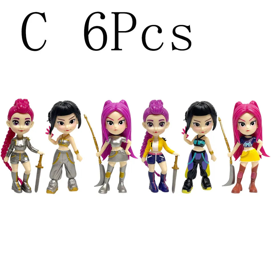 HOT Anime Kpops Demon Hunters Figure Rumi Zoe Mira anime polyvinyl chloride character collection desktop trinkets Childrens gift