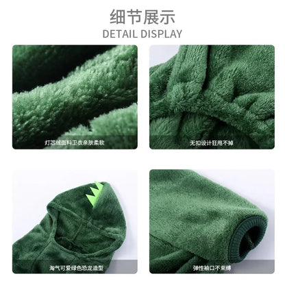 Blue Dinosaur Hooded Pet Coa