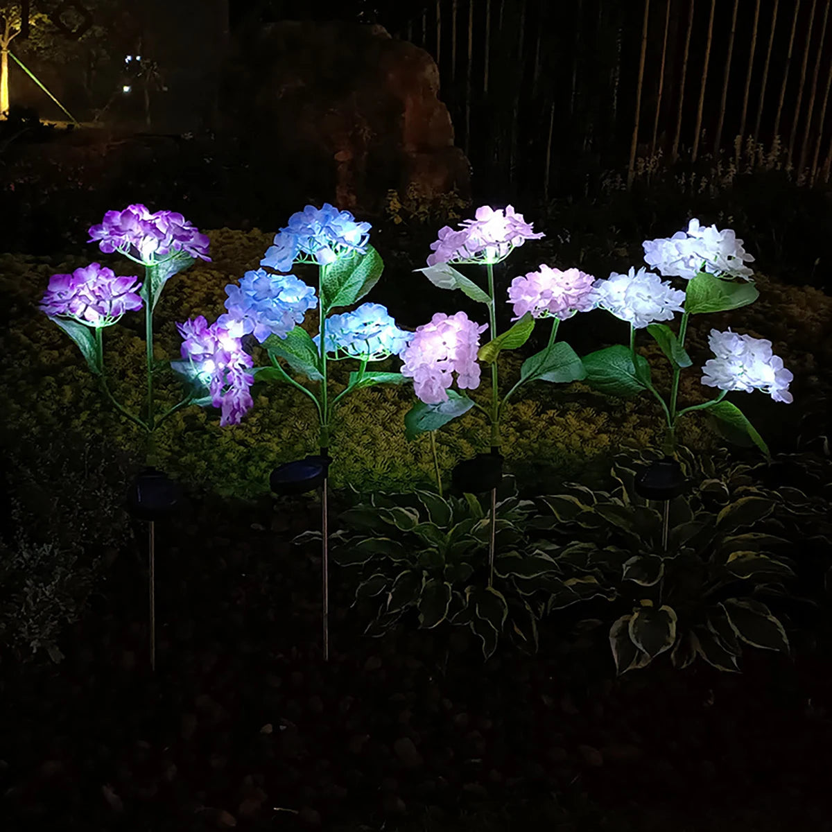 1pc Solar Hydrangea, LED Outdoor Solar Garden Lights, Solar Lawn Lights for garden, yard, lawn and pathway, garden lighting
