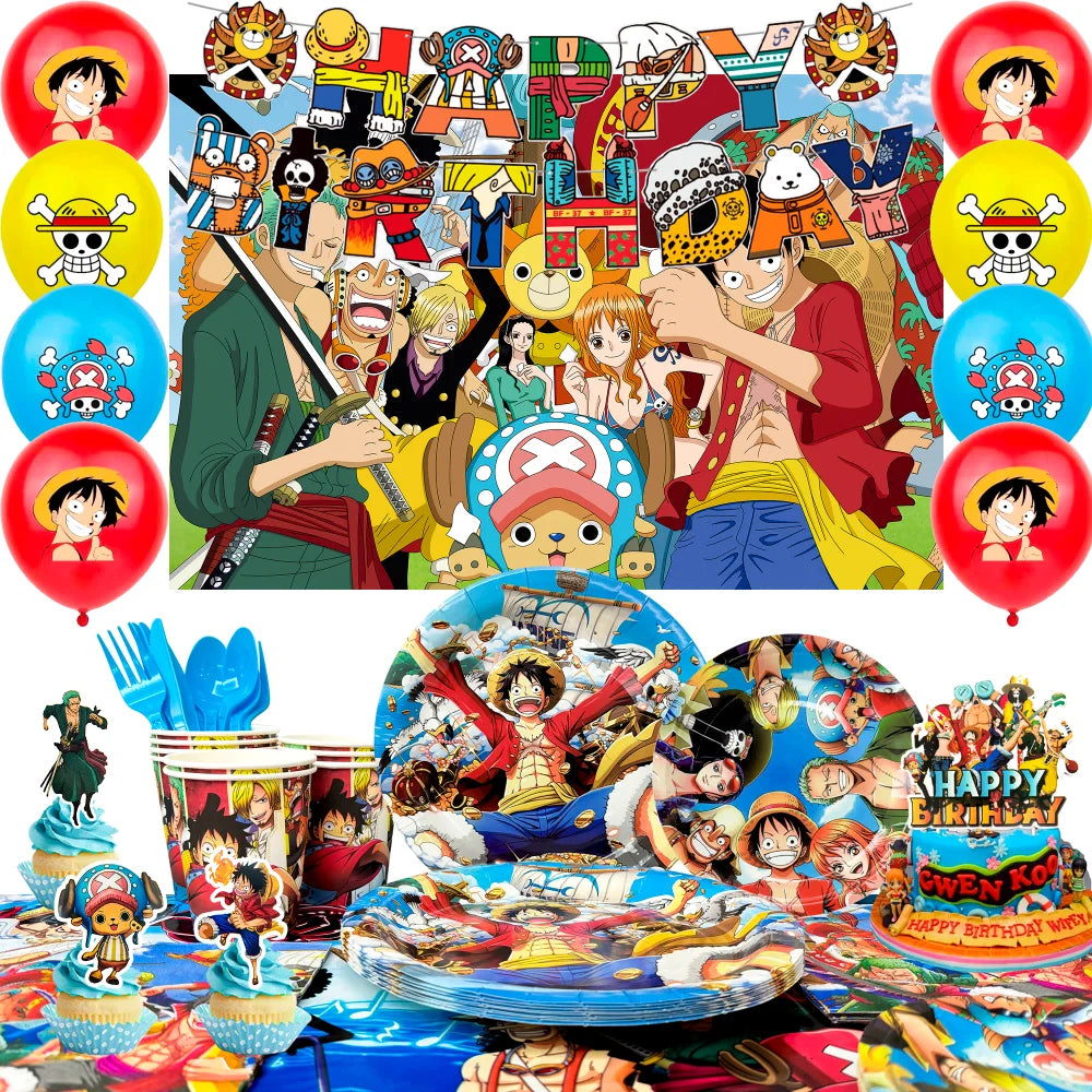 One Piece Birthday Party Supplies Set – 112pcs 🎉🏴‍☠️
