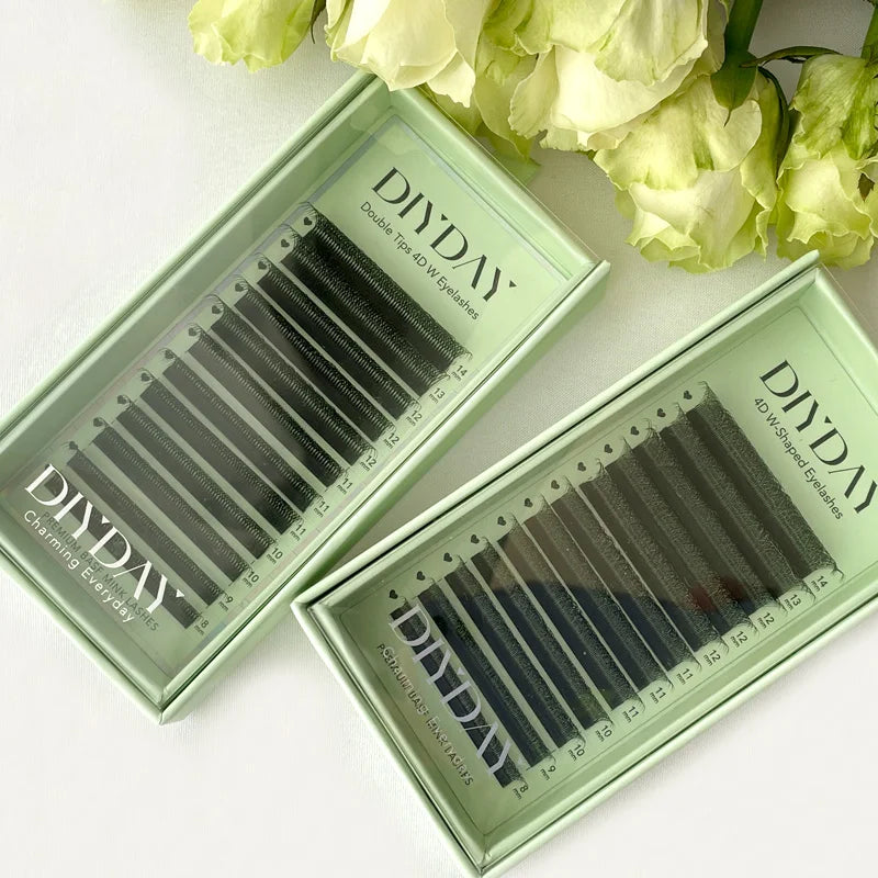 DIYDAY W Shaped Eyelash Extension Premade 3d 4d 5d 6d 7d 8d Mink Faux Lashes BASF PBT Natural Look False Eyelashes