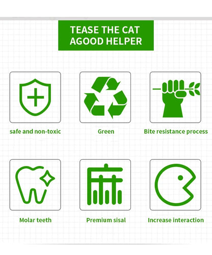 Cartoon Pet Cat Toy Stick Feather Rod Mouse Toy With Mini Bell Cat Catcher Teaser Interactive Cat Toy