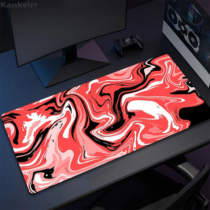 Computer Mouse Pad Strata Liquid Gaming Accessory Mousepad Black White Large Desk Mat Gamer Rubber XXL 50x100 Mause Carpet Run