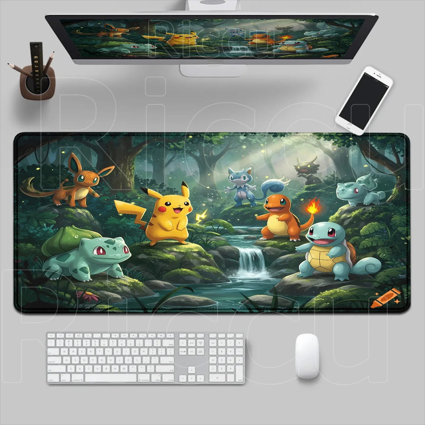 HD 900x400 Rubber Large PC Mousepad Gaming Mouse Pad Accessories Pikachu Slowpoke XXL Desk Keyboard Mat Computer Laptop Mausepad