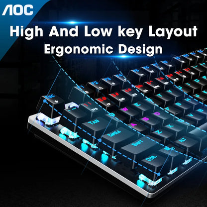 GK410 Professional Mechanical Keyboard: Metal Panel & RGB Backlit Gaming Edition
