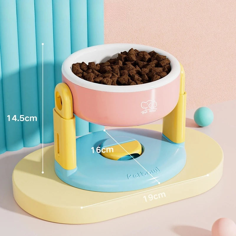 Adjustable dog bowl cat bowl with suction cup anti knock pet bowl universal protection cervical spine dog food bowl water bowl