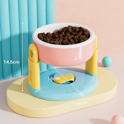 Adjustable dog bowl cat bowl with suction cup anti knock pet bowl universal protection cervical spine dog food bowl water bowl