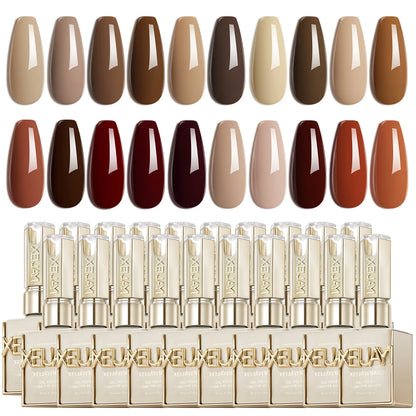XEIJAYI 20PCS 15ml High-Shine Gel Nail Polish Set in Multiple Colors Soak Off UV/LED, Formaldehyde & Alcohol Free, Perfect
