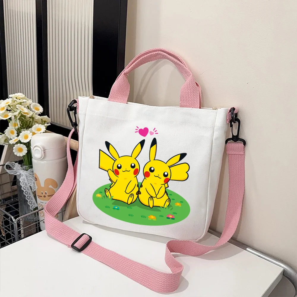 Pokémon Handbag Cartoon Children's Shoulder Bag Boys Girls Tote Bag Child Canvas Handbags Anime Crossbody Bag New Kids Gifts