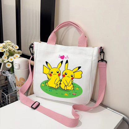 Pokémon Handbag Cartoon Children's Shoulder Bag Boys Girls Tote Bag Child Canvas Handbags Anime Crossbody Bag New Kids Gifts