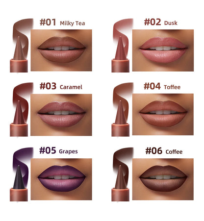 Lakerain Lip Liner Matte Black Brown Velvet Lipstick Waterproof Non Sticky Contouring Tint Lipliner Crayon Lip Makeup