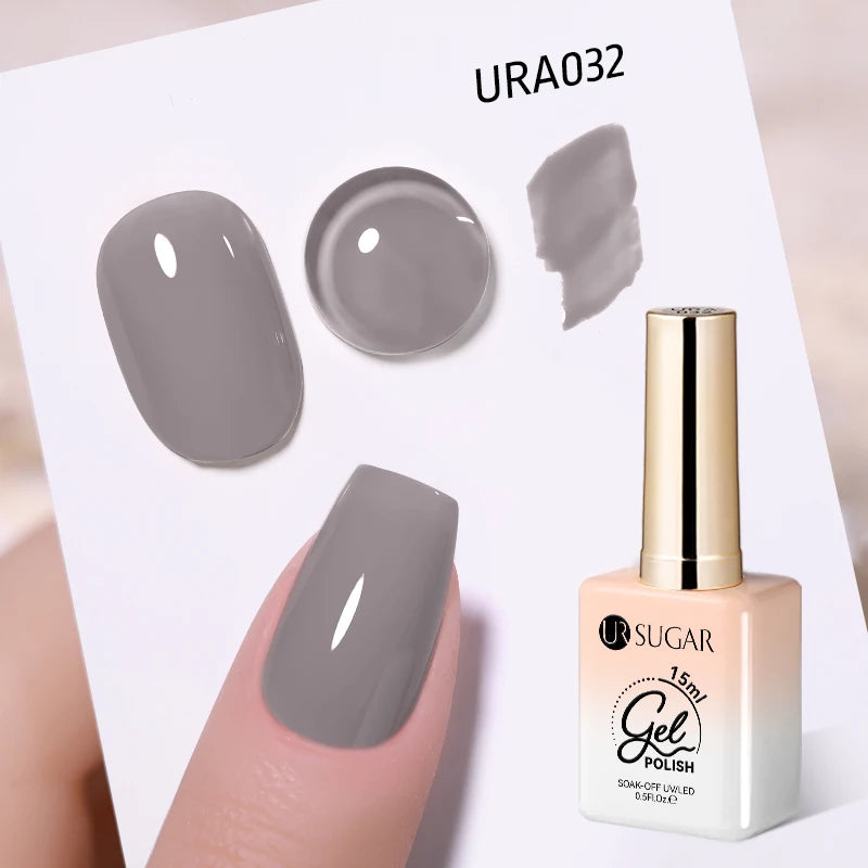 UR SUGAR 15ml Jelly Milky White Translucent Color Gel Polish Semi Permanent UV Gel Nail Art Soak Off Gel Varnish Latest Fashion