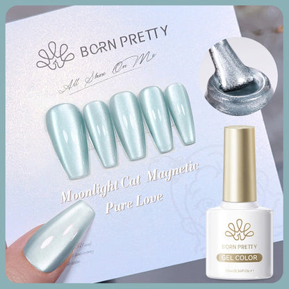 BORN PRETTY Sparkling Glass Bead Cat Magnetic Gel Nail Polish Flash White Spar Red Color Semi Permanent Soak Off UV Gel Varnish