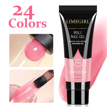 LIMEGIRL Acrylic Manicure Kit UV LED Light Semi-Permanent Gel Varnish Kit Gel Extension Nail Kit Dryer Soak Manicure Tool Kit