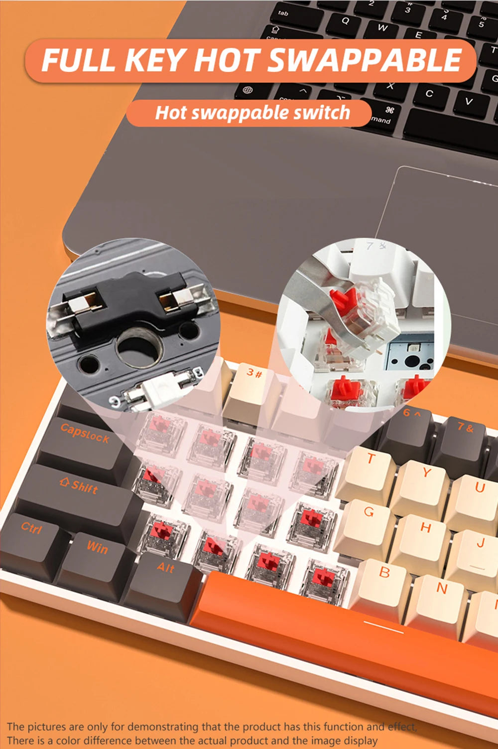 G68 Gaming Mechanical keyboard Wireless/Bluetooth Hot-Swappable 65% Keyboards Customized RGB Backlit for Gamer Tablet Computer