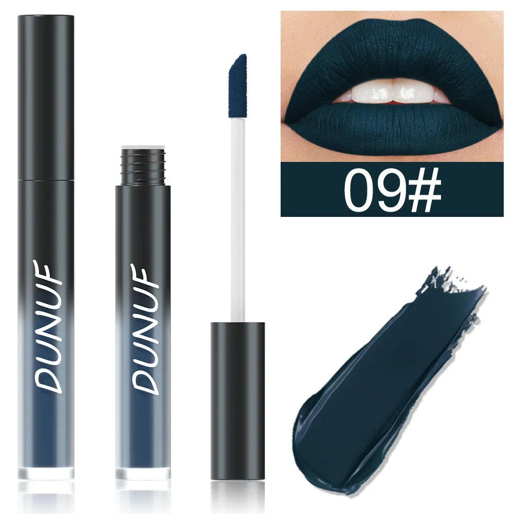 DUNUF 32 Color Matte Liquid Lipstick: Bold Pigment Non-Stick Lip Glaze