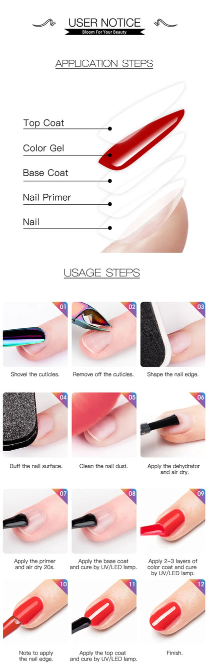 Cat Eye Gel Nail Polish 36 Colors Glacier & Island Blue Trendy Super Bright Glass Bead High Shine Long Lasting Soak Off UV LED