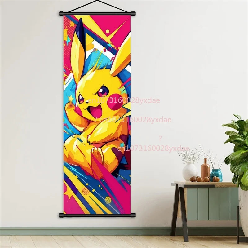 Printed Poster Anime Wall Artwork Gengar Pictures Charizard Painting Canvas Pikachu Hanging Scrolls Home Room Decor
