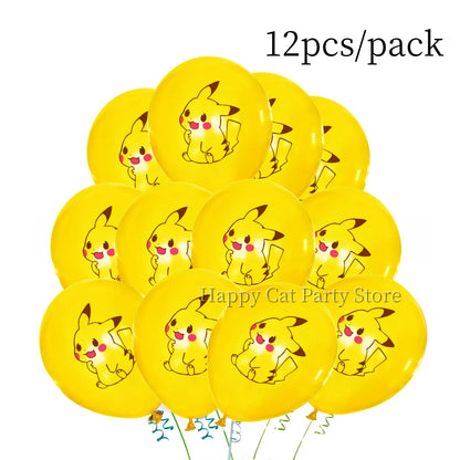 Pokemon Latex Balloons Birthday Party Decor Cartoon Pikachu Balloon Poke Ball Balloons Baby Shower Kids Favor For Party Supplies