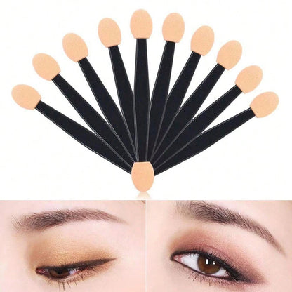 100/120/200Pcs Double-Headed Eyeshadow Brush, Disposable Dual Sided Eyeshadow Brush Double Ended Sponge Applicator Oval Tipped