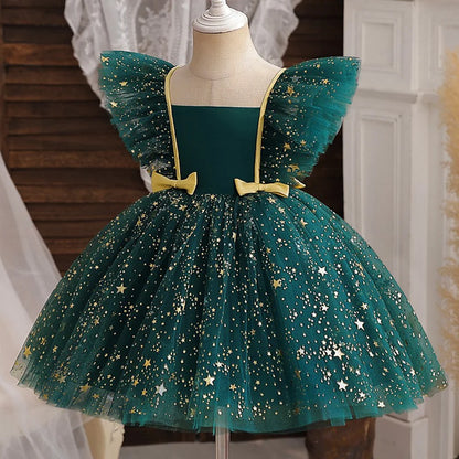 K-Pop Hunters Zoey Rumi Girl Fall Party Dress Birthday Holiday High Waist Tulle Dress Bow Wedding Gown Kids Wear Princess Dress