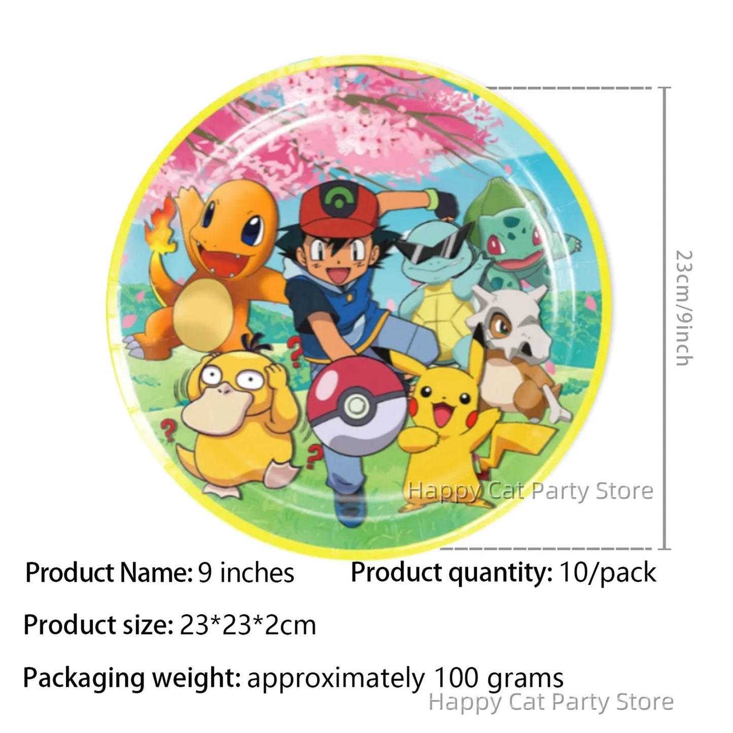 7/9 inch Pokemon Party Plate Birthday Decor Pikachu Poke Ball Disposable Paper Plate Baby Shower Kids Favor Gift Party Supplies