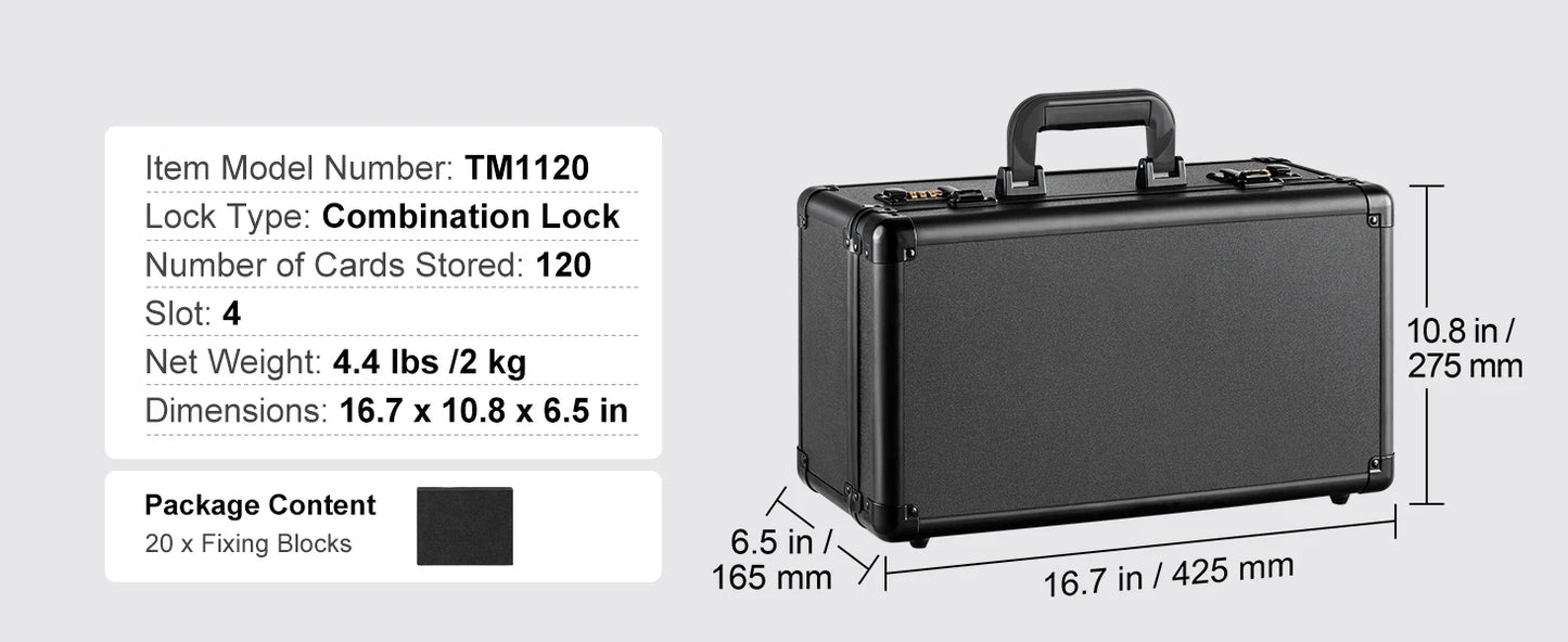 SucceBuy Graded Card Storage Box 4 Slots or 5Slots with Key Lock or Coded Lock Foam Dividers for 96/108/120/162 PSA Graded Cards