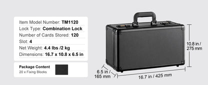 SucceBuy Graded Card Storage Box 4 Slots or 5Slots with Key Lock or Coded Lock Foam Dividers for 96/108/120/162 PSA Graded Cards