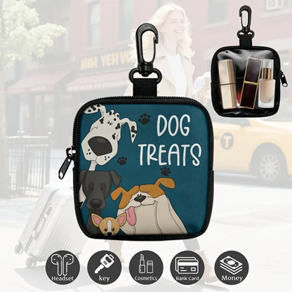 1pc Dog Print Dog Treat Bag with Hook and Zipper Pet Training Set Puppy Pet Training Walking Bag Dog Training Accessories
