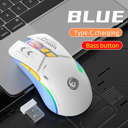 Mechanical Gear Wireless Bluetooth Dual-mode Silent E-sports Gaming Mouse with Type-C Charging