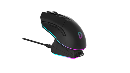 DAREU Dual Modes Gamer Mouse RGB 2.4G Wireless Wired Gaming Mice Built-in 930mAh Recharging Battery with Macro Set for PC Laptop