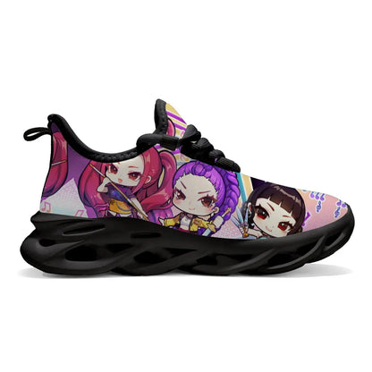 Children's Casual Shoes Cartoon Girls Music Notes Print Casual Sports Sneakers Casual Running Shoes for Men Women Large-sized