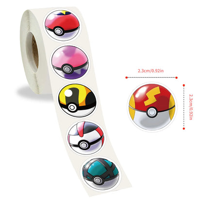 1000/500Pcs Pikachu Sticker Pokemon Roll Stickers Tape Hand Account DIY Decorative Seal Waterproof Cup Sticker Kawaii Gift Toys