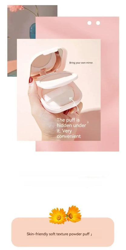 Setting Powder Oil Control Makeup Setting Brightening Skin Tone Setting Powder With Mirror Compact Portable Makeup Powder