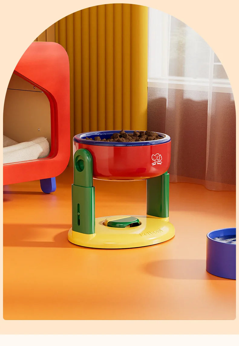 Adjustable dog bowl cat bowl with suction cup anti knock pet bowl universal protection cervical spine dog food bowl water bowl
