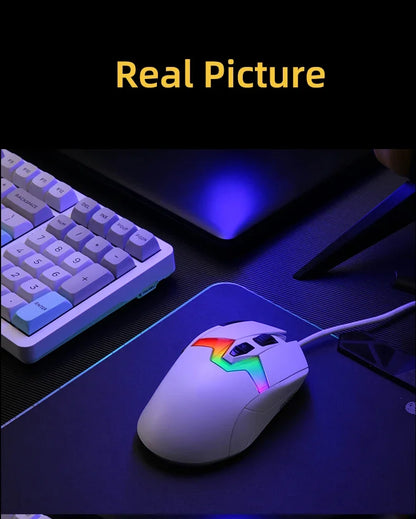 DAREU A980 Wired Gaming Mouse 8KHz 26000 DPI PAW3395 RGB Optical Sensor Ergonomic Programmable Mice for PC Laptop Gamer