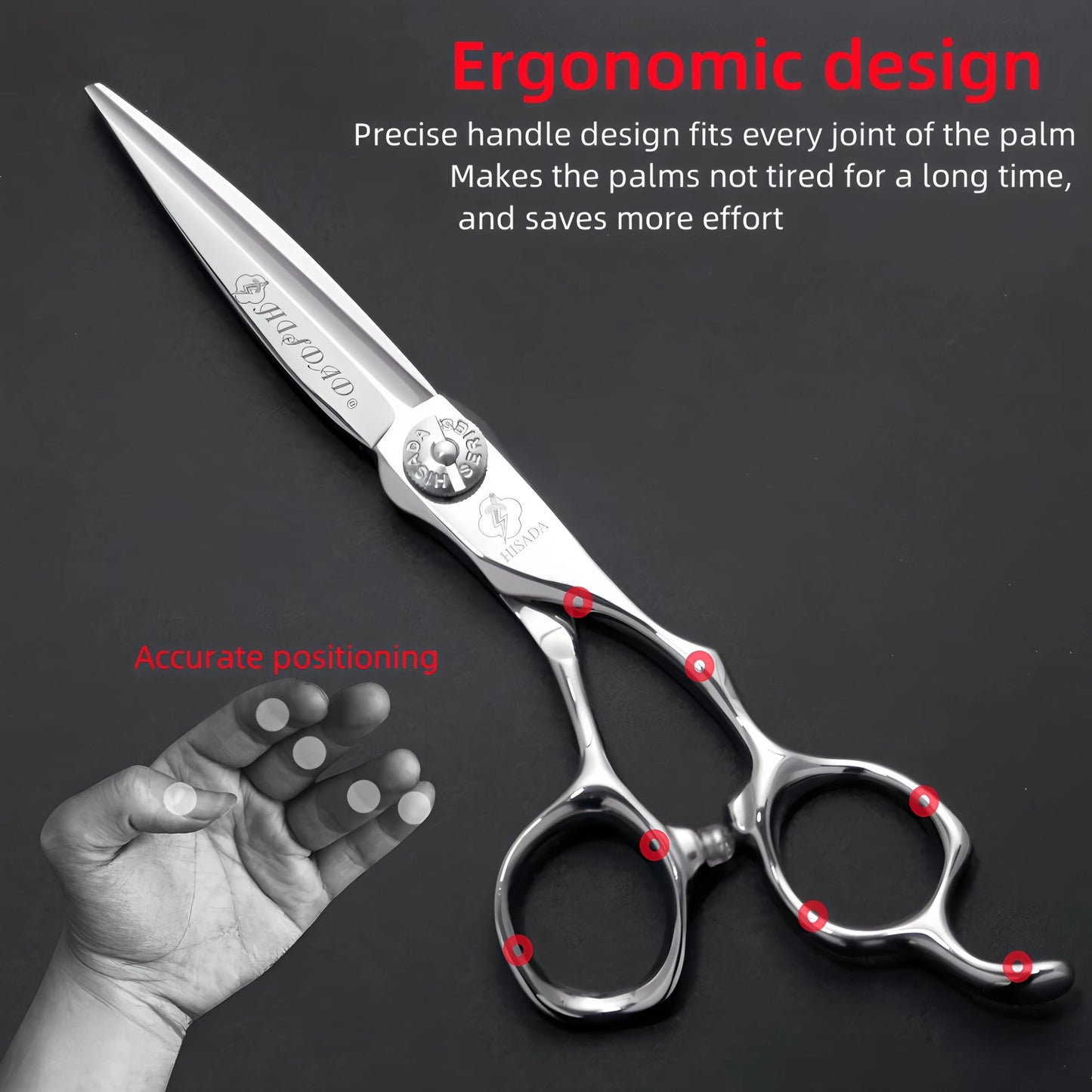 HISADA hairdressing scissors	professional barber scissors 6.0  Inch scissors VG10 material professional barber scissors