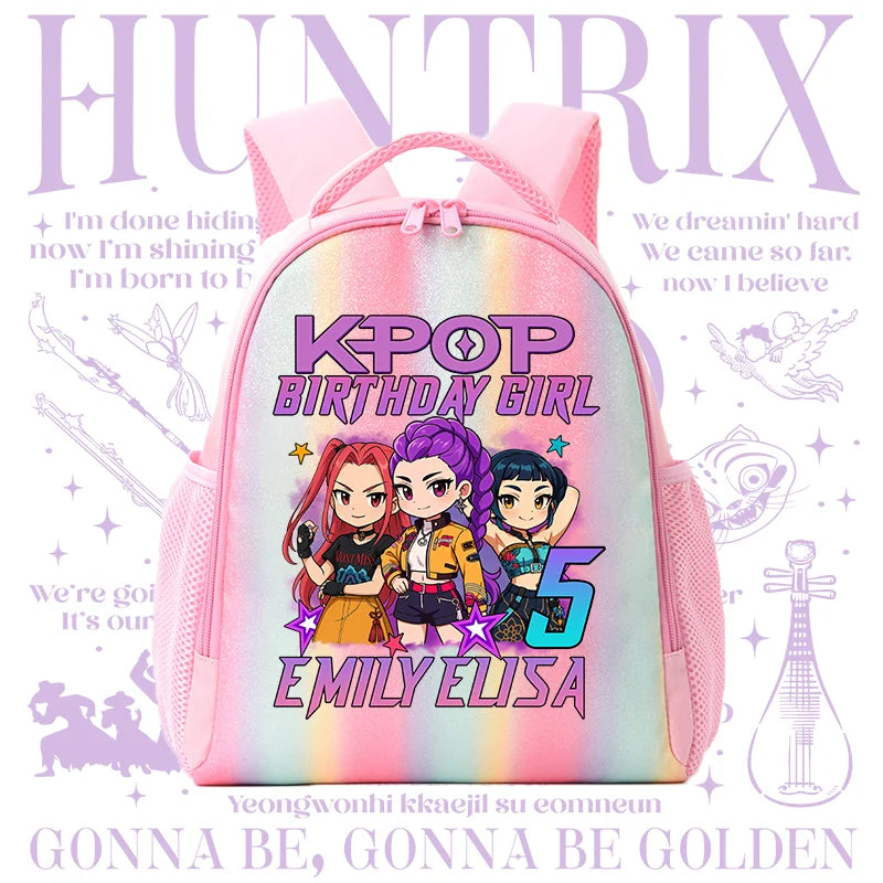 Backpack Rainbow Colors Student Backpackg KPOP Anime Tiger Schoolbag Holiday Gifts